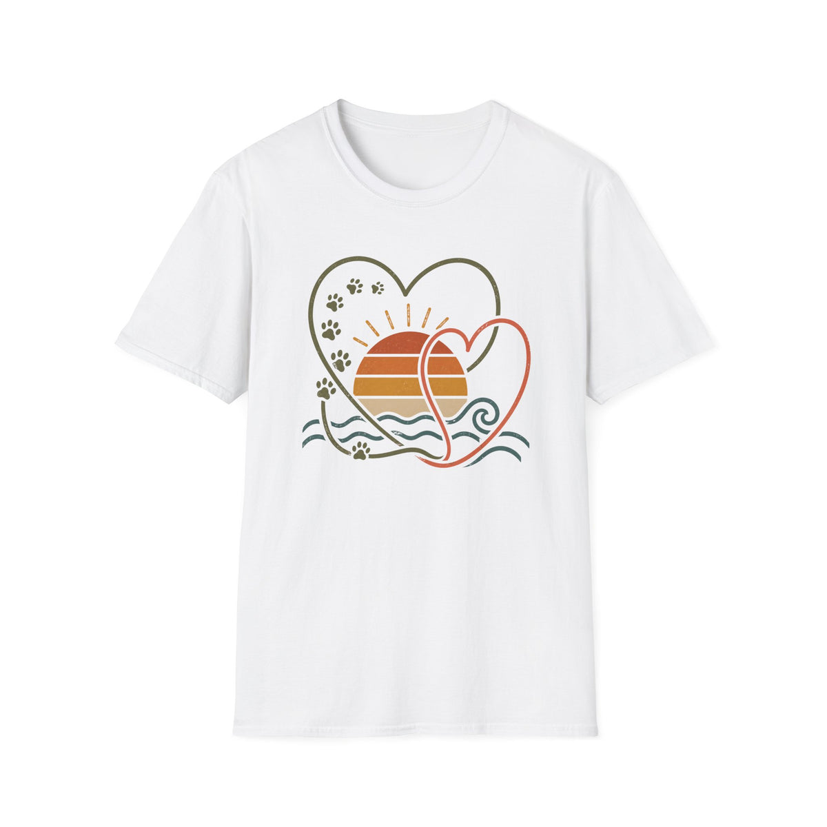 Heart and Paws Sunrise T‑Shirt