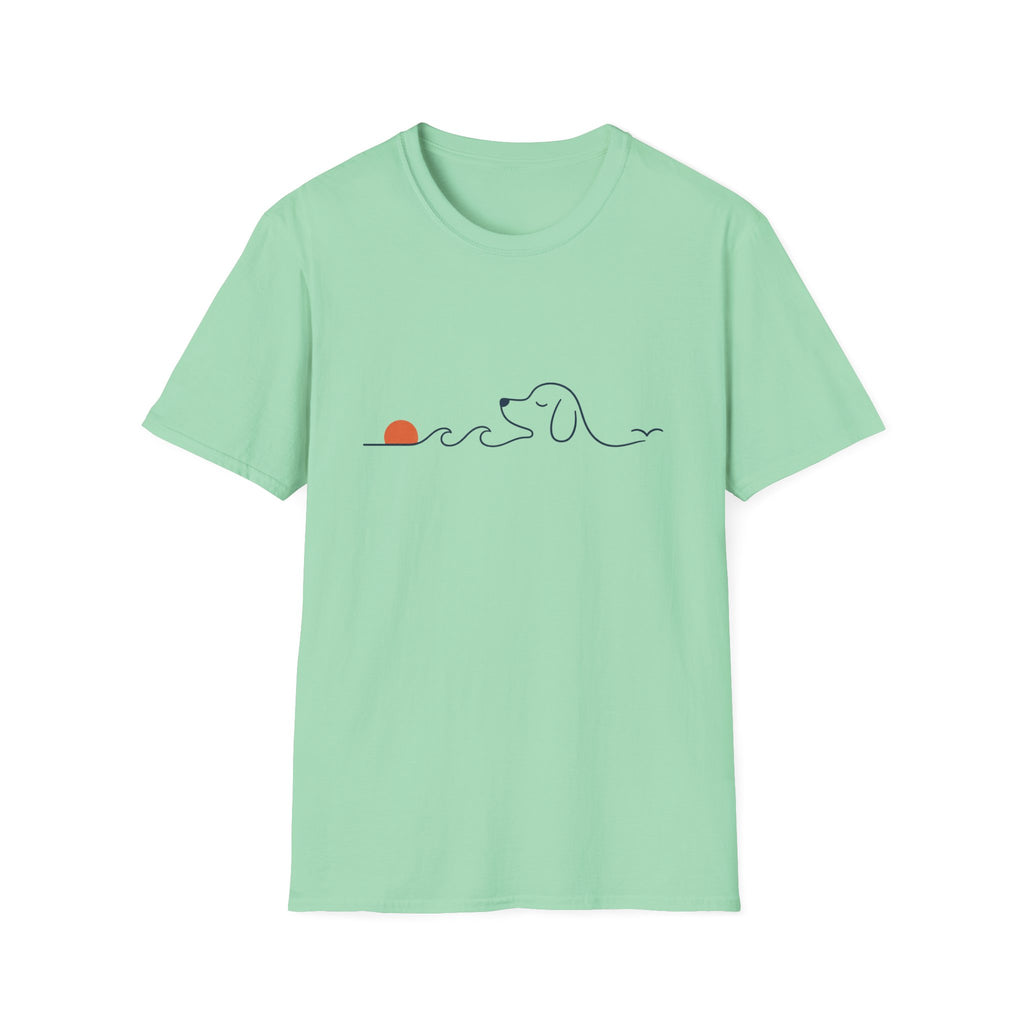 Dog Wave Sunset T‑Shirt