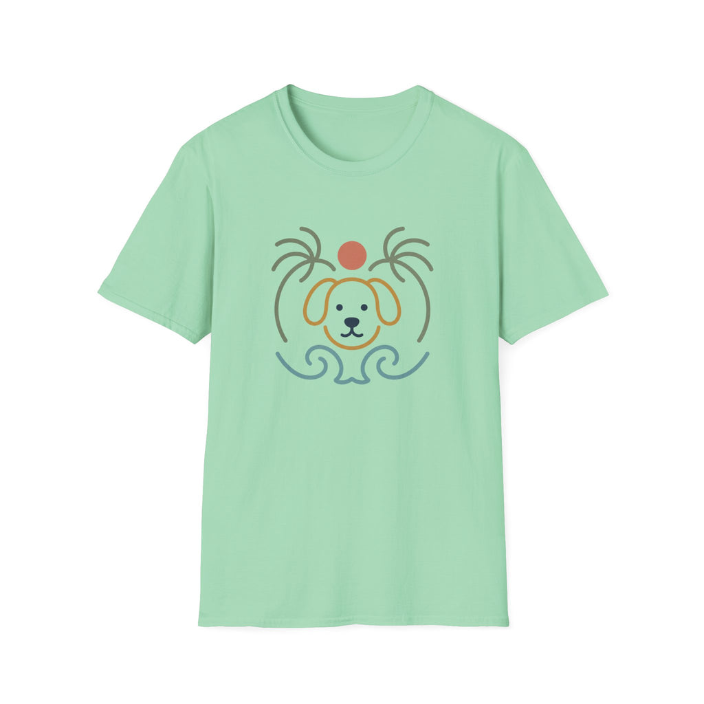 Sun Palms Dog Wave T‑Shirt