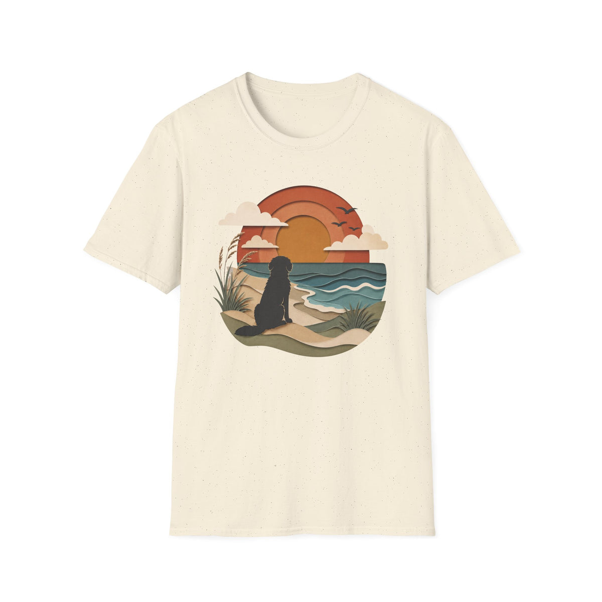 Papercut Dog at Sunset T‑Shirt