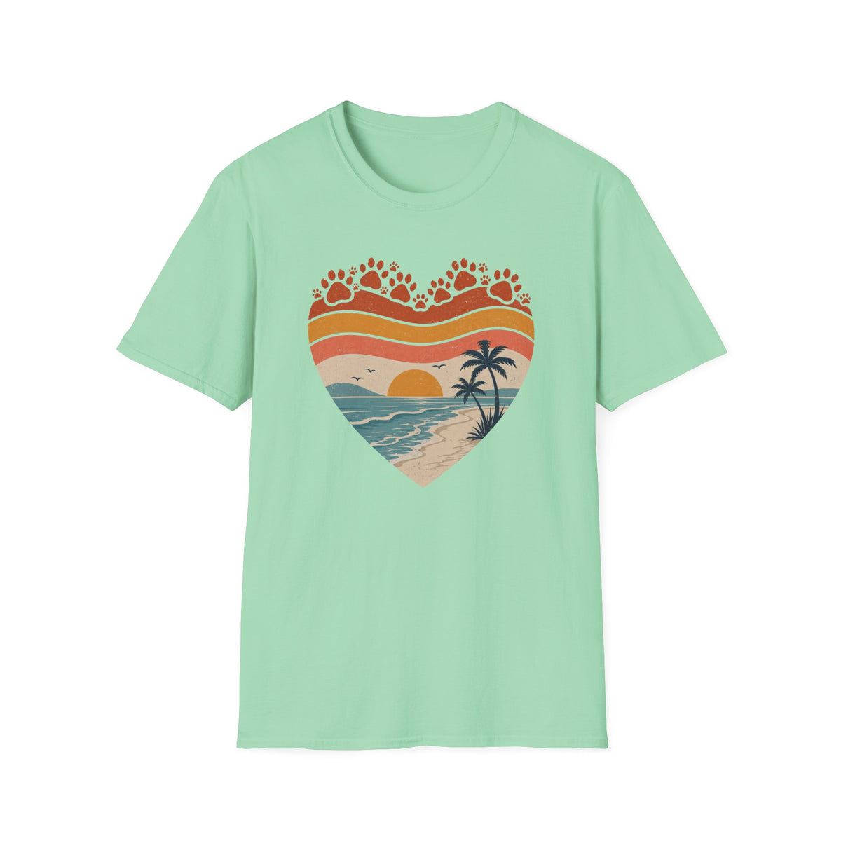 Heart and Paws Sunset T‑Shirt
