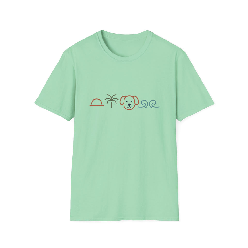 Sun Palm Dog Wave T‑Shirt