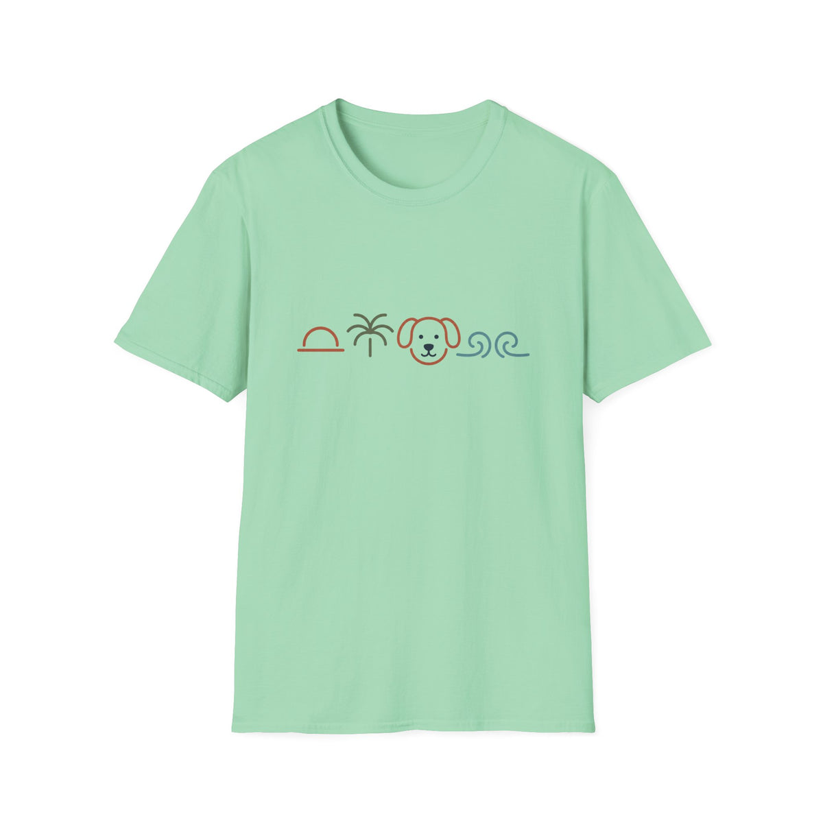 Sun Palm Dog Wave T‑Shirt