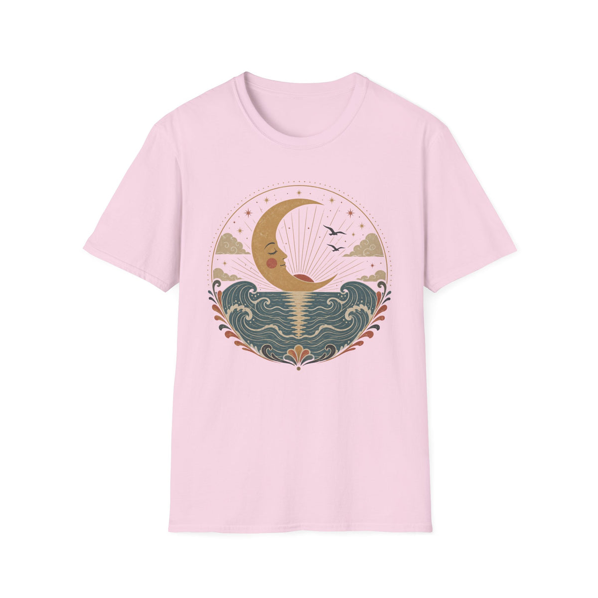 Crescent Moon Seascape T‑Shirt