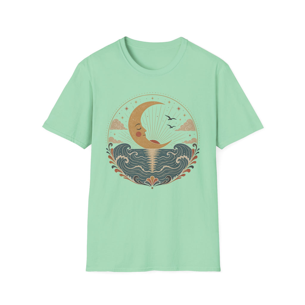 Crescent Moon Seascape T‑Shirt