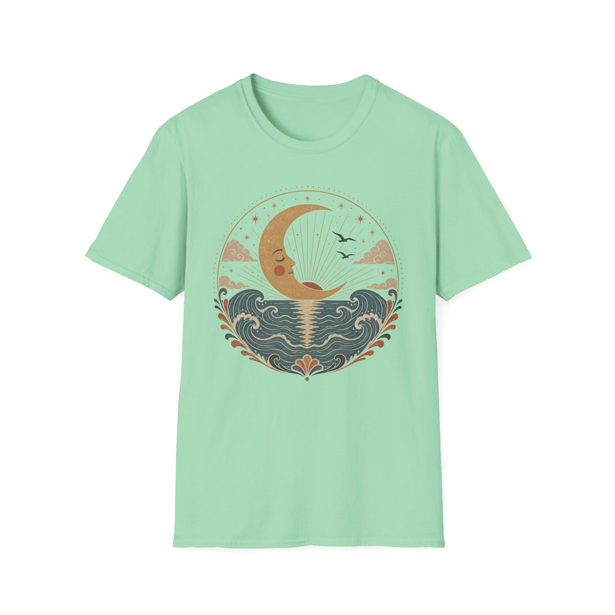 Crescent Moon Seascape T‑Shirt