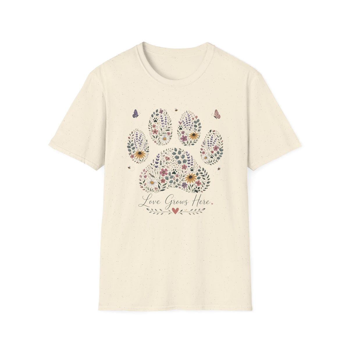 Flower Paw Love Grows Here T‑Shirt