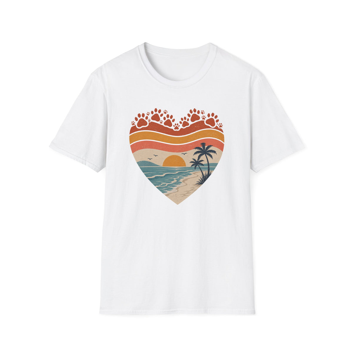 Heart and Paws Sunset T‑Shirt
