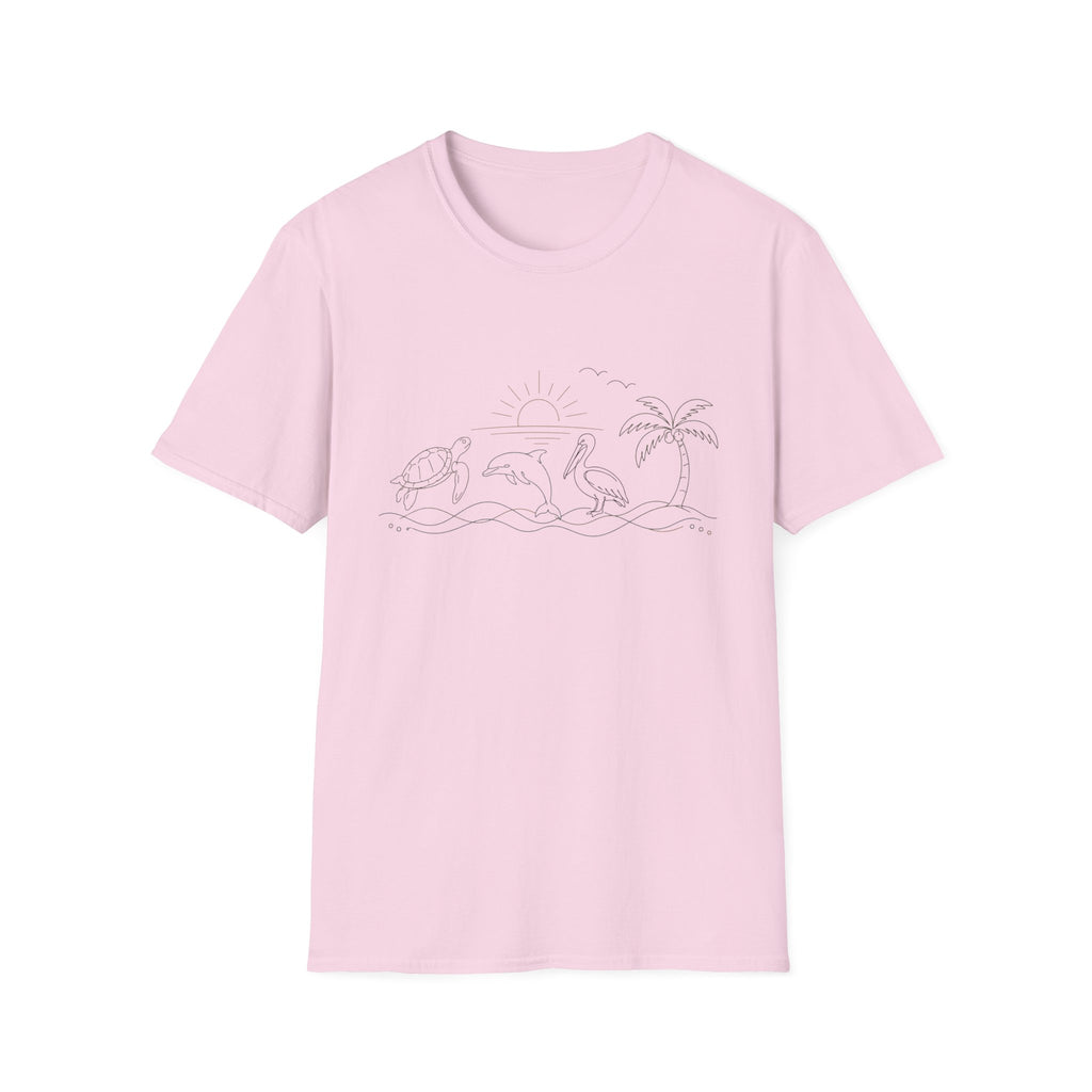 Simple Turtle Dolphin Pelican T‑Shirt