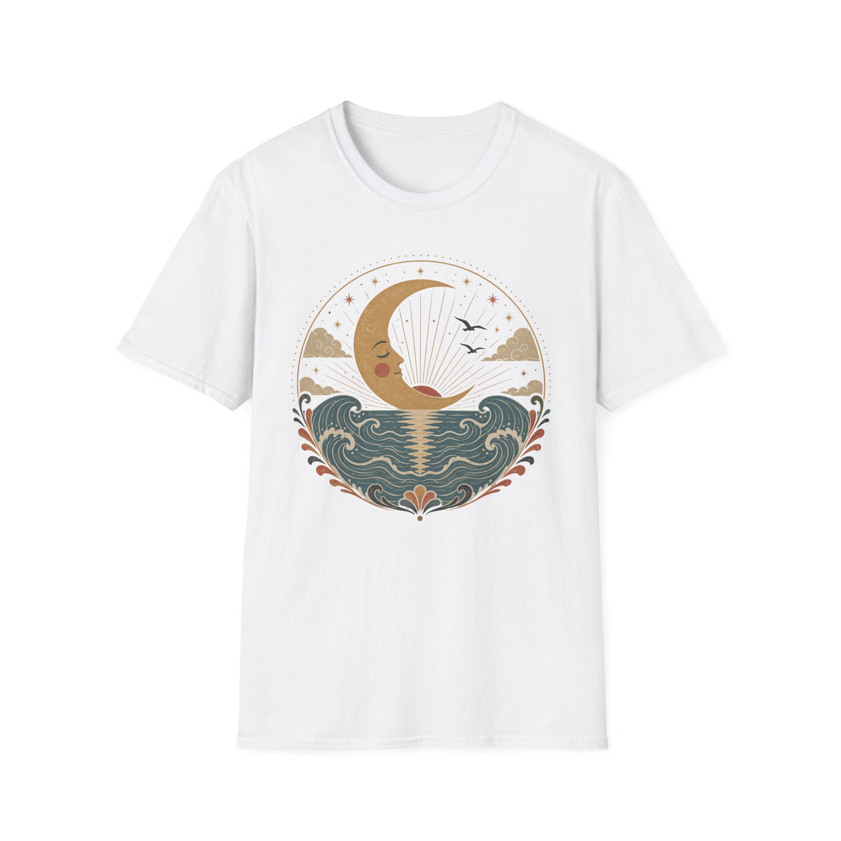Crescent Moon Seascape T‑Shirt
