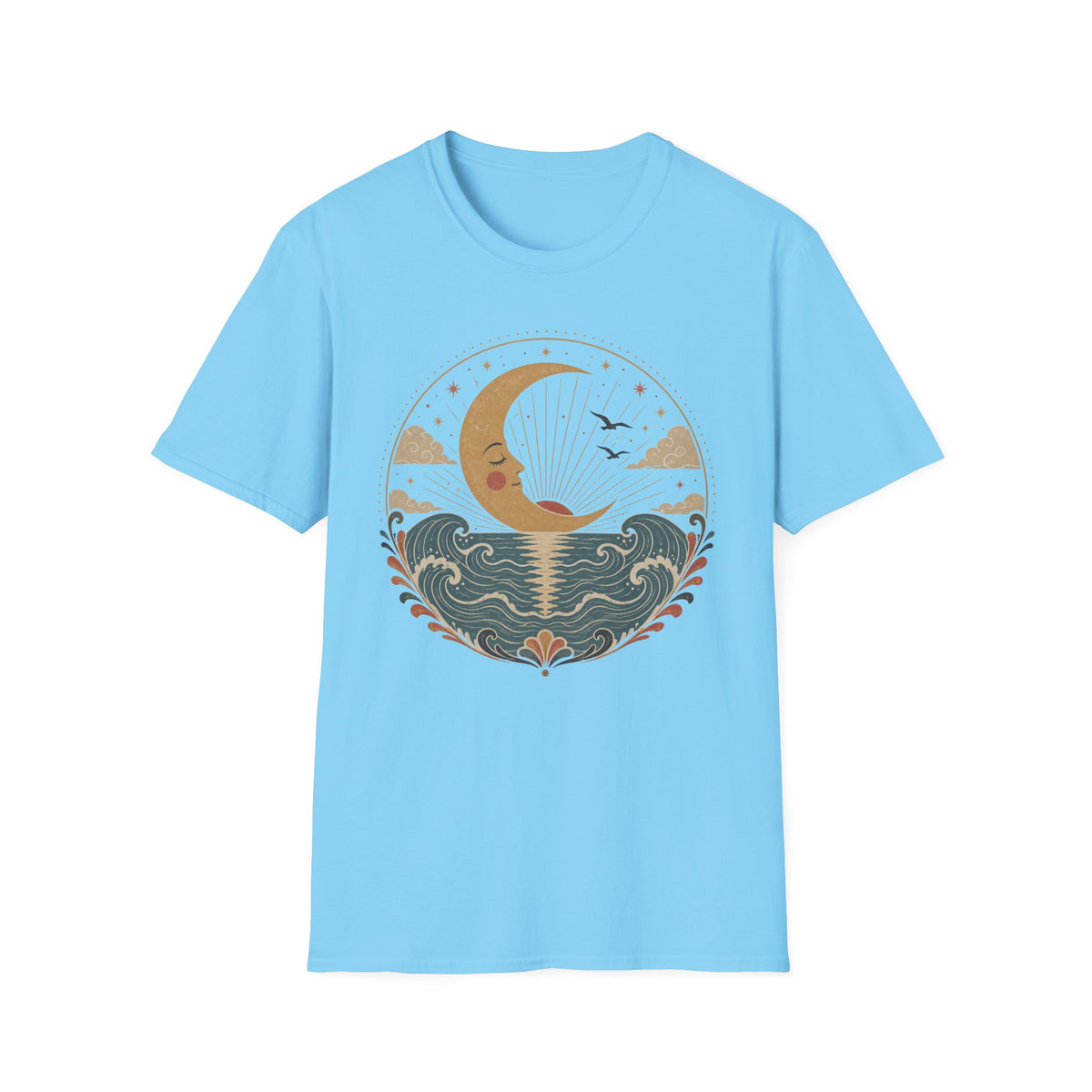Crescent Moon Seascape T‑Shirt