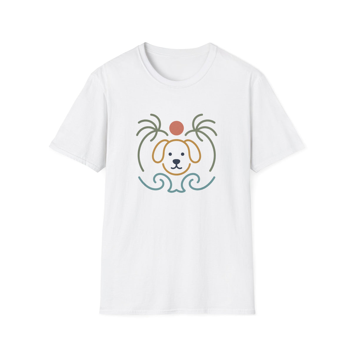 Sun Palms Dog Wave T‑Shirt