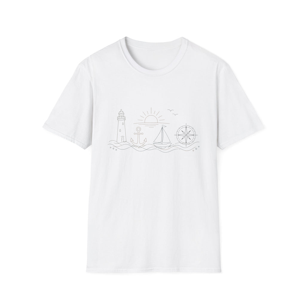 Simple Lighthouse Sailboat T‑Shirt