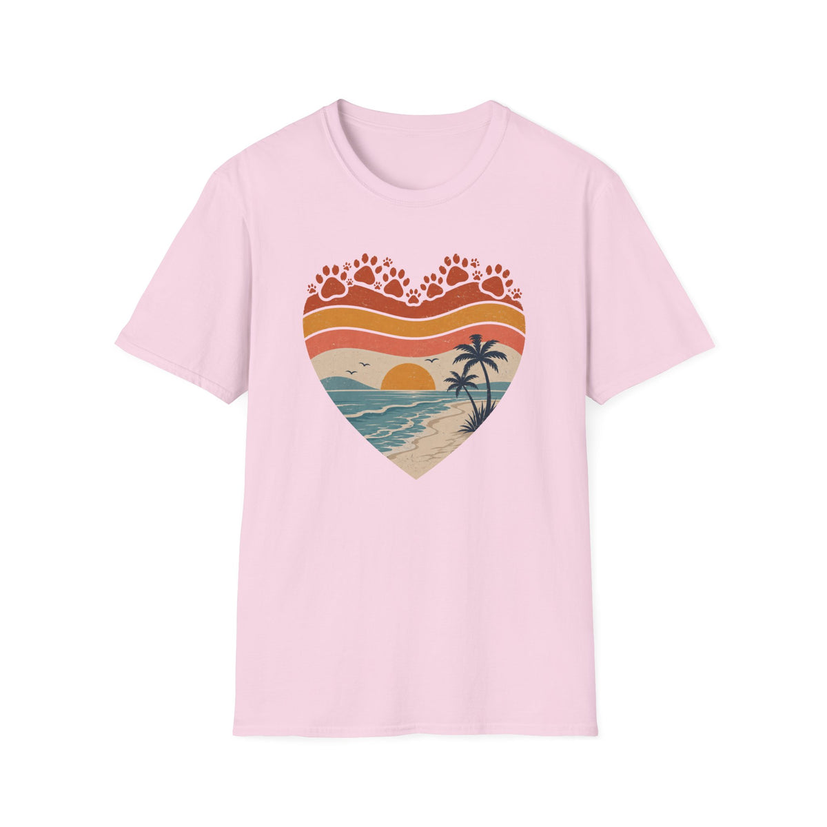 Heart and Paws Sunset T‑Shirt