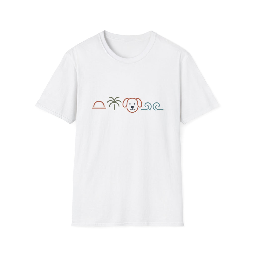 Sun Palm Dog Wave T‑Shirt