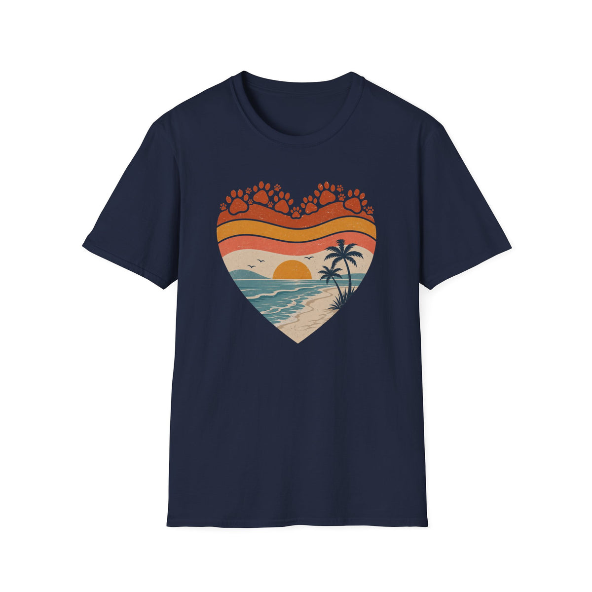 Heart and Paws Sunset T‑Shirt