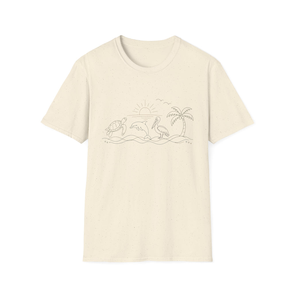 Simple Turtle Dolphin Pelican T‑Shirt