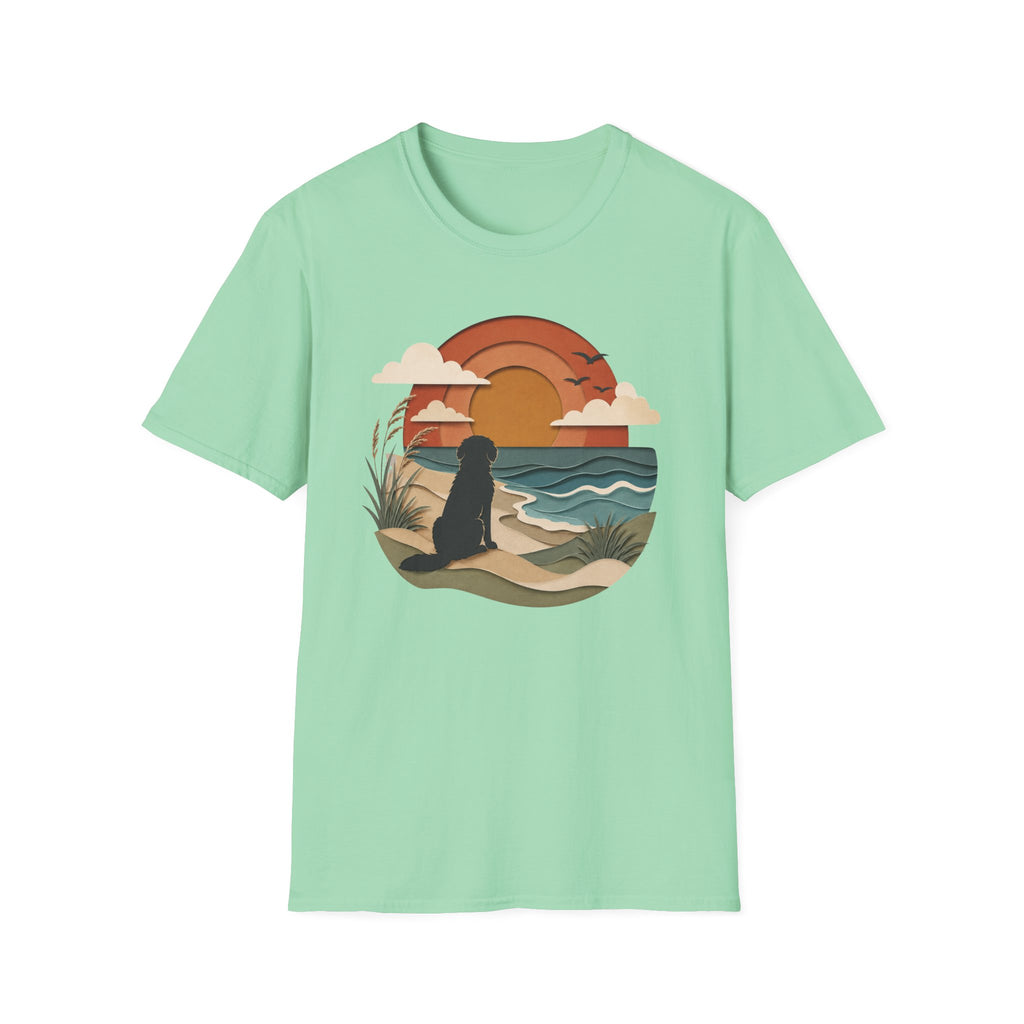 Papercut Dog at Sunset T‑Shirt