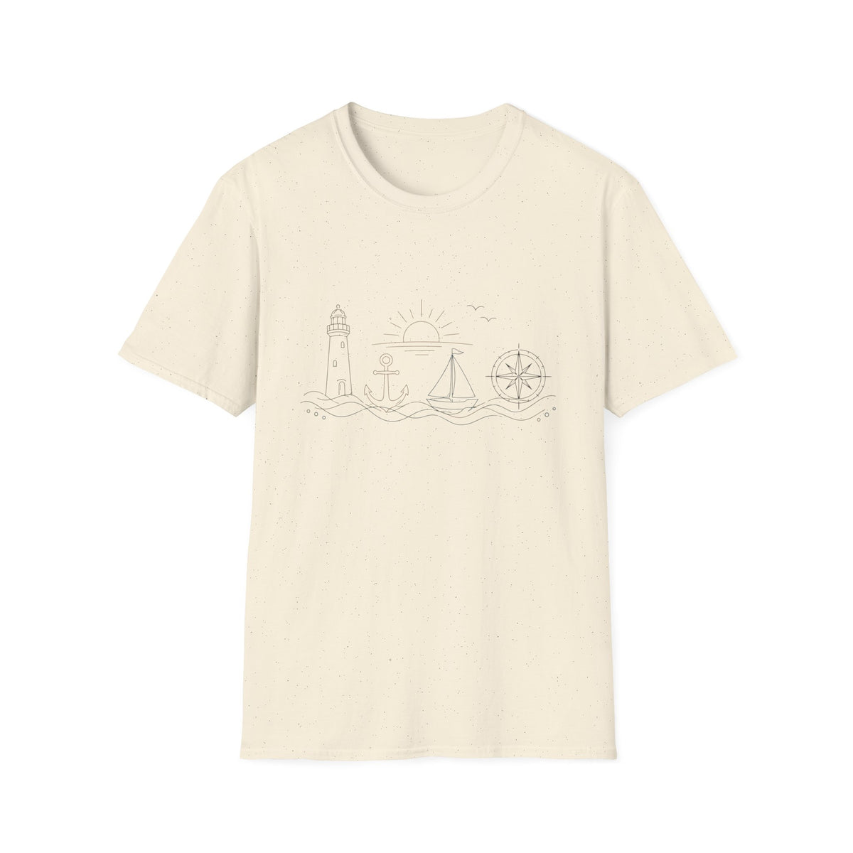 Simple Lighthouse Sailboat T‑Shirt