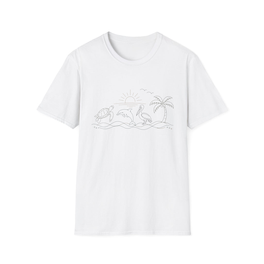 Simple Turtle Dolphin Pelican T‑Shirt